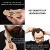 Beard Comb for Men Pocket Folding Combs for Mustache & Hair Travel Natural Wooden Comb with Real Man Engraving - Perfect for Use w/Beard Balm Oil (The Bearded Man) view 3