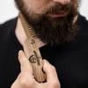 Beard Comb for Men Pocket Folding Combs for Mustache & Hair Travel Natural Wooden Comb with Real Man Engraving - Perfect for Use w/Beard Balm Oil (The Bearded Man) view 4