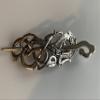 Silver hair barrette-pin view 1