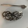 Silver hair barrette-pin view 2