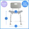 Medline 3-in1 Bath Essentials Kit for Caregivers, Seniors and Adults: Chair, Grab Bar and 2-Pack Loofah for Elderly, Adults, Seniors, Disabled - 1 Ct. view 3