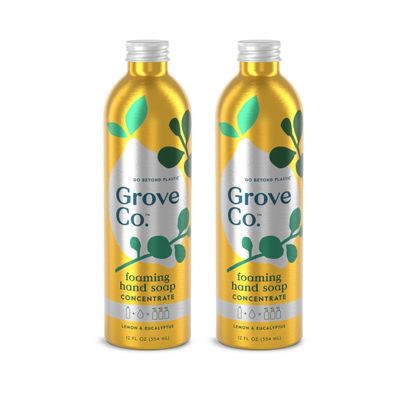 Grove Co. Foaming Hand Soap Refills, Lemon & Eucalyptus, 2 x 12 oz