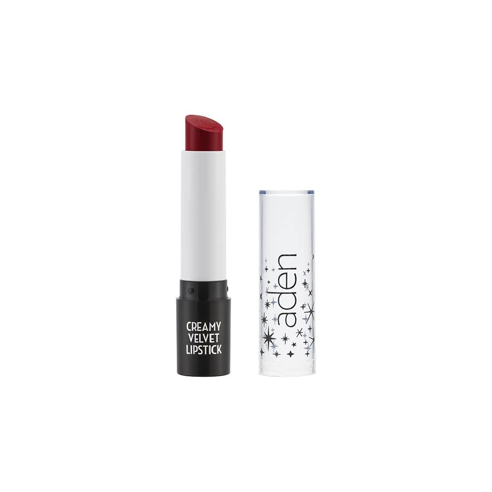 ADEN Velvet Lipstick for Women  Long-Lasting Hydrating Lipstick with Creamy Soft-Matte Finish  Made in Italy  Deep Red, Nude & Pink Shades (08 Scarlett Heart)