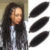 16 Inch Springy Afro Twist Hair Color 4 Dark Brown Braiding Hair for Soft Locs Twisted Up Braiding Hair 3 Packs Pre Fluffed Twist Crochet Hair Extension for Black Women (16 inch (Pack of 3), 4#) view 1