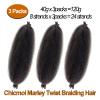 16 Inch Springy Afro Twist Hair Color 4 Dark Brown Braiding Hair for Soft Locs Twisted Up Braiding Hair 3 Packs Pre Fluffed Twist Crochet Hair Extension for Black Women (16 inch (Pack of 3), 4#) view 4