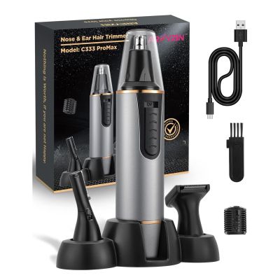 AREYZIN Nose Hair Trimmer for Men 2024 Professional Painless Rechargeable Nose Trimmer for Men and Women, Eyebrow Facial Hair Trimmer, Powerful Motor, IPX7 Waterproof, Dual Edge Blades