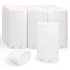 10 Pack 2.5 oz Empty Deodorant Containers,Bottom Filling,White Refillable Plastic Twist-Up Tubes Portable Containers for DIY Deodorant Stick,Lotion Bar,Sunscreen,Solid Lotion Balm-1 funnel,10 Spatulas view 1