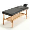 WAQINBR Stationary Massage Table Spa Bed, 27" Wide Professional Heavy Duty Massage Physical Therapy Medical Exam Table with PU Leather Top and Wood Legs, Adjustable Height and Backrest view 2