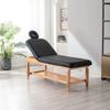 WAQINBR Stationary Massage Table Spa Bed, 27" Wide Professional Heavy Duty Massage Physical Therapy Medical Exam Table with PU Leather Top and Wood Legs, Adjustable Height and Backrest view 4