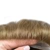 Hair Piece for Men Toupee Human Hair Replacement System Swiss Lace Front Toupee for Men Poly Skin Behind Hairpiece Natural Bang 8x10 inch 17R# BROWN/BLONDE MIX WARM TONE 120% density view 3