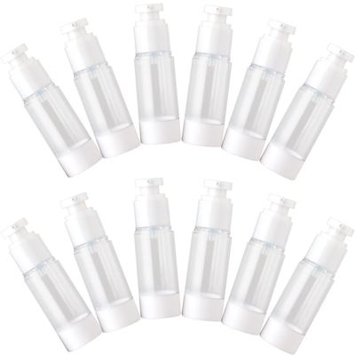 Beavorty 12pcs Airless Pump Lotion Bottles for Cream Cosmetics and Essential Oils Refillable Containers for Travel and Lightweight Design