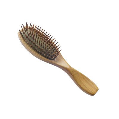 KALLORY Wooden Cushion Massage Comb for Scalp Relaxation Ergonomic Hair Brush with Detangling Spikes Family and Friends Curly Straight Hair