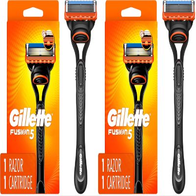 Gillette Fusion5 Mens Razor Handle + 1 Blade Refill (Pack of 2)