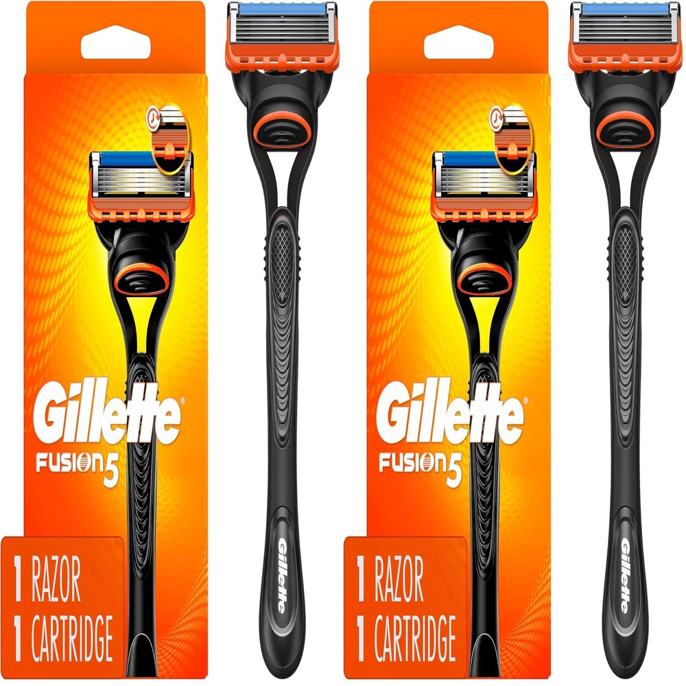 Gillette Fusion5 Mens Razor Handle + 1 Blade Refill (Pack of 2)