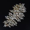 Teyglen Large Full Rhinestones Flower Bride Wedding Hair Comb Headband Luxurious Hair Accessories Dainty Gold Crystals Bridal Side Hair Combs for Women Bride Girls (Gold) view 1