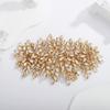 Teyglen Large Full Rhinestones Flower Bride Wedding Hair Comb Headband Luxurious Hair Accessories Dainty Crystals Bridal Side Hair Combs for Women Bride Girls (Champagne) view 1