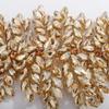 Teyglen Large Full Rhinestones Flower Bride Wedding Hair Comb Headband Luxurious Hair Accessories Dainty Crystals Bridal Side Hair Combs for Women Bride Girls (Champagne) view 4