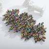 Teyglen Large Full Colorful Rhinestones Hair Comb for Wedding Bride Women Girls, 22 * 12cm/8.66 *4.72 inches, Alloy+Rhinestones+Crystal, Hair Accessories, Bridal Hair Piece view 2