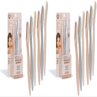 Finishing Touch Flawless Dermaplane Facial Exfoliator and Hair Remover, 4 Count (Pack of 2)
