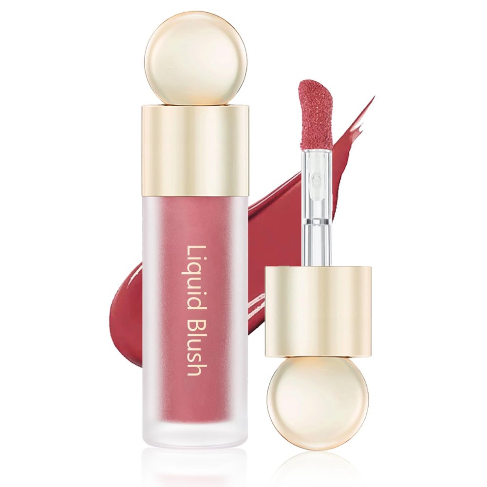 Liquid Blush, Soft Cream Face Blush, Velvet Liquid Blush Makeup Natural Matte Finish Looking, Long-Lasting, Smudge Proof, Moisturizing Lightweight Blendable Feel 05#