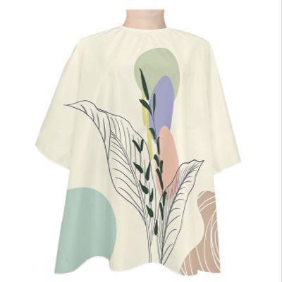 Bohemia Leaves Barber Cape - Salon Hair Cutting Cape for Women,Men,Kids,Adults,Mo-randi Color Geometric Aesthetic Art Minimalist Haircut Cape with Elastic Neckline Hairdressing Stylist Cape Gown