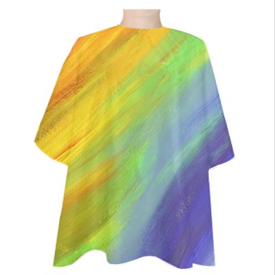 Abstract Ombre Colored Barber Cape - Salon Hair Cutting Cape for Women,Men,Kids,Adults,Rainbow Watercolor Painting Art Haircut Cape with Elastic Neckline Hairdressing Stylist Cape Gown Accessories