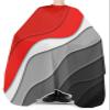 Abstract Red Barber Cape - Salon Hair Cutting Cape for Women,Men,Kids,Adults,Modern Geometric Ombre Grey White Art Haircut Cape with Elastic Neckline Hairdressing Stylist Cape Gown Accessories view 3