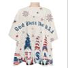 American Patriot Gnomes Flag Barber Cape - Salon Hair Cutting Cape for Women,Men,Kids,Adults,Independence Day Burlap Haircut Cape with Elastic Neckline Hairdressing Stylist Cape Gown Accessories view 1