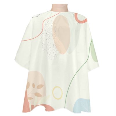 Modern Simple Barber Cape - Salon Hair Cutting Cape for Women,Men,Kids,Adults,Abstract Mo-Randi Color Boho Leaf Block Ins Art Haircut Cape with Elastic Neckline Hairdressing Stylist Cape Gown