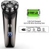 4D Electric Shaver for Men, IPX7 Waterproof Electric Razor Dry Wet Rotary Face Shaver Rechargeable Cordless Travel Beard Nose Trimmer w/ LED Display & Charging Stand & Pop Up Trimmer for Dad Husband view 4