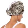 Bolaz Leopard Print Cheetah Animal Hair Towel 2 Pack, Super Absorbent Hair Drying Towel Quick Dry Hair Turbans Head Towel with Button Twisty Wrap for Women Girls view 4