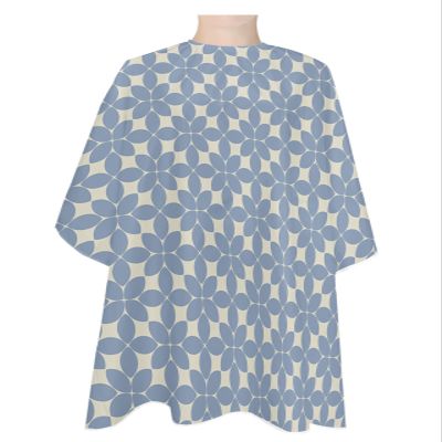 Geometric Blue Barber Cape - Salon Hair Cutting Cape for Women,Men,Kids,Adults,Modern Abstract Geometric Flower Art Haircut Cape with Elastic Neckline Hairdressing Stylist Cape Gown Accessories