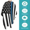 Black Blue America Law Police Flag Barber Cape - Salon Hair Cutting Cape for Women,Men,Kids,Adults,Country White Stars Haircut Cape with Elastic Neckline Hairdressing Stylist Cape Gown Accessories view 2