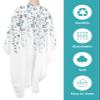 Leaves Flowers Barber Cape - Salon Hair Cutting Cape for Women, Men, Kids, Adults, Blue Grey Floral Plant White Haircut Cape with Adjustable Elastic Neckline Hairdressing Stylist Cape Gown Accessories view 2