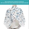 Leaves Flowers Barber Cape - Salon Hair Cutting Cape for Women, Men, Kids, Adults, Blue Grey Floral Plant White Haircut Cape with Adjustable Elastic Neckline Hairdressing Stylist Cape Gown Accessories view 4