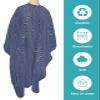 Abstract Navy Barber Cape - Salon Hair Cutting Cape for Women,Men,Kids,Adults,Blue Modern Geometric Mountain Line Art Haircut Cape with Elastic Neckline Hairdressing Stylist Cape Gown Accessories view 2