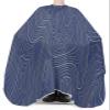 Abstract Navy Barber Cape - Salon Hair Cutting Cape for Women,Men,Kids,Adults,Blue Modern Geometric Mountain Line Art Haircut Cape with Elastic Neckline Hairdressing Stylist Cape Gown Accessories view 3