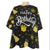 Black Barber Cape - Salon Hair Cutting Cape for Women, Men, Kids, Adults, Birthday Cake Stars Gifts Yellow Haircut Cape with Adjustable Elastic Neckline Hairdressing Stylist Cape Gown Accessories view 1