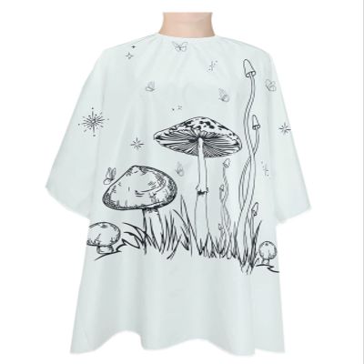 Mushroom Barber Cape - Salon Hair Cutting Cape for Women,Men,Kids,Adults,Kids Cartoon Star Sping Summer Leaves Haircut Cape with Adjustable Elastic Neckline Hairdressing Stylist Cape Gown Accessories