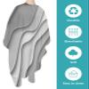 Abstract Geometric Art Barber Cape - Salon Hair Cutting Cape for Women,Men,Kids,Adults,Modern Ombre Grey White Ocean Seawaves Haircut Cape with Elastic Neckline Hairdressing Stylist Cape Gown view 2