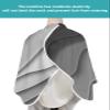 Abstract Geometric Art Barber Cape - Salon Hair Cutting Cape for Women,Men,Kids,Adults,Modern Ombre Grey White Ocean Seawaves Haircut Cape with Elastic Neckline Hairdressing Stylist Cape Gown view 4