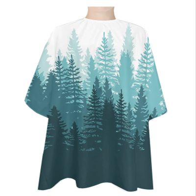 Modern Forest Aqua Barber Cape - Salon Hair Cutting Cape for Women,Men,Kids,Adults,Gradient Aesthetics Modern Color Decor Haircut Cape with Elastic Neckline Hairdressing Stylist Cape Gown Accessories