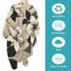 Retro Flowers Barber Cape - Salon Hair Cutting Cape for Women,Men,Kids,Adults,Black Tan Brown Floral Abstract Aesthetics Line Art Haircut Cape with Elastic Neckline Hairdressing Stylist Cape Gown view 2