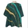 Marble Emerald Green Barber Cape - Salon Hair Cutting Cape for Women,Men,Kids,Adults,Modern Abstract Gold Art Haircut Cape with Adjustable Elastic Neckline Hairdressing Stylist Cape Gown Accessories view 1