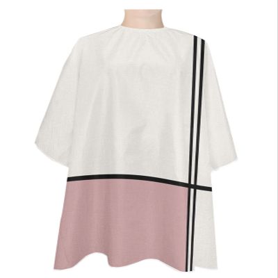 Abstract Blush Pink Barber Cape - Salon Hair Cutting Cape for Women,Men,Kids,Adults,Modern Geometric Patchwork Stripes Art Haircut Cape with Elastic Neckline Hairdressing Stylist Cape Gown Accessories