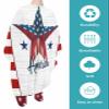 American 4th-of-July Barber Cape - Salon Hair Cutting Cape for Women,Men,Kids,Adults,Red Blue Star Farm Wood Grain Haircut Cape with Elastic Neckline Hairdressing Stylist Cape Gown Accessories view 2
