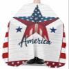 American 4th-of-July Barber Cape - Salon Hair Cutting Cape for Women,Men,Kids,Adults,Red Blue Star Farm Wood Grain Haircut Cape with Elastic Neckline Hairdressing Stylist Cape Gown Accessories view 3