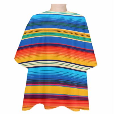 Bohemia Striped Barber Cape - Salon Hair Cutting Cape for Women,Men,Kids,Adults,Ombre Colorful Mexico Stripes Haircut Cape with Adjustable Elastic Neckline Hairdressing Stylist Cape Gown Accessories