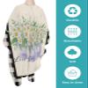 French Country Floral Barber Cape - Salon Hair Cutting Cape for Women,Men,Kids,Adults,Purple Daisy Farmhouse Black White Check Haircut Cape with Elastic Neckline Hairdressing Stylist Cape Gown view 2