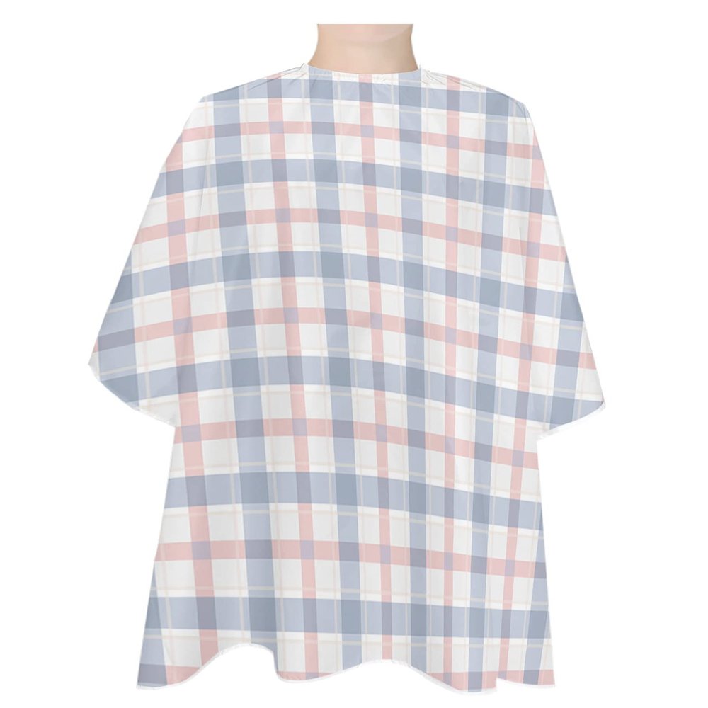 Abstract Plaid Barber Cape - Salon Hair Cutting Cape for Women,Men,Kids,Adults,Minimalistic Multi Colors Country Rustic Plaid Haircut Cape with Elastic Neckline Hairdressing Stylist Cape Gown